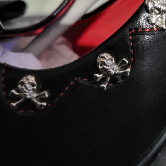 NWT Y2K GOTHIC MARY JANE SKULL HEELS Sz 10 - Picture 10 of 10